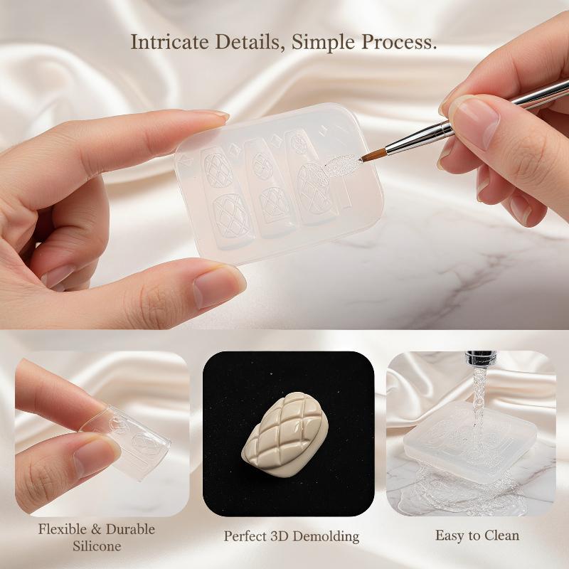 Resin Art Use - Moule en silicone pour nail art,