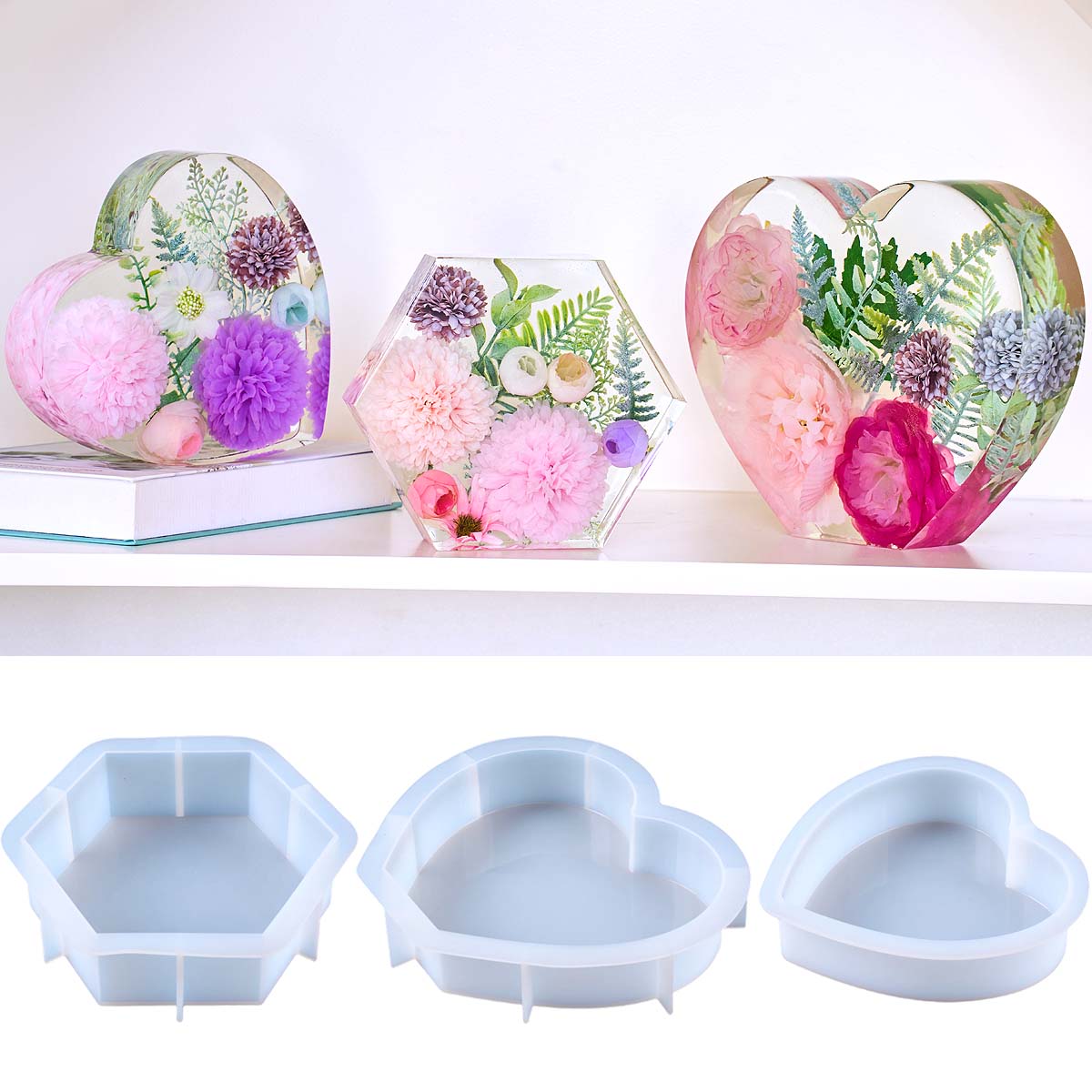 Resin Art Kit With Molds - Grand moule en silicone en forme
