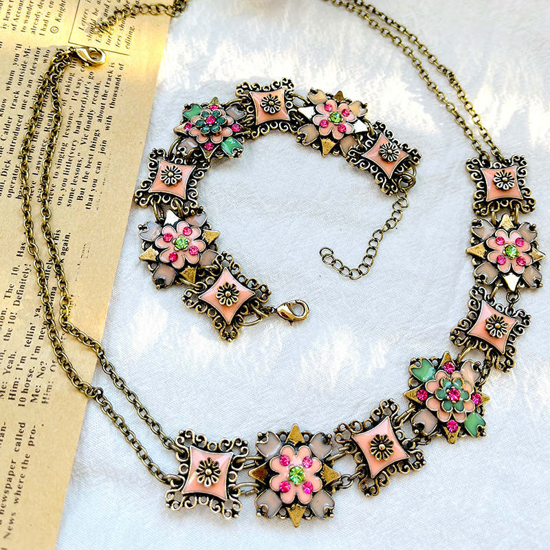 Resin Art Necklace - Rétrofashion collier Bracelet ensemble de bijoux