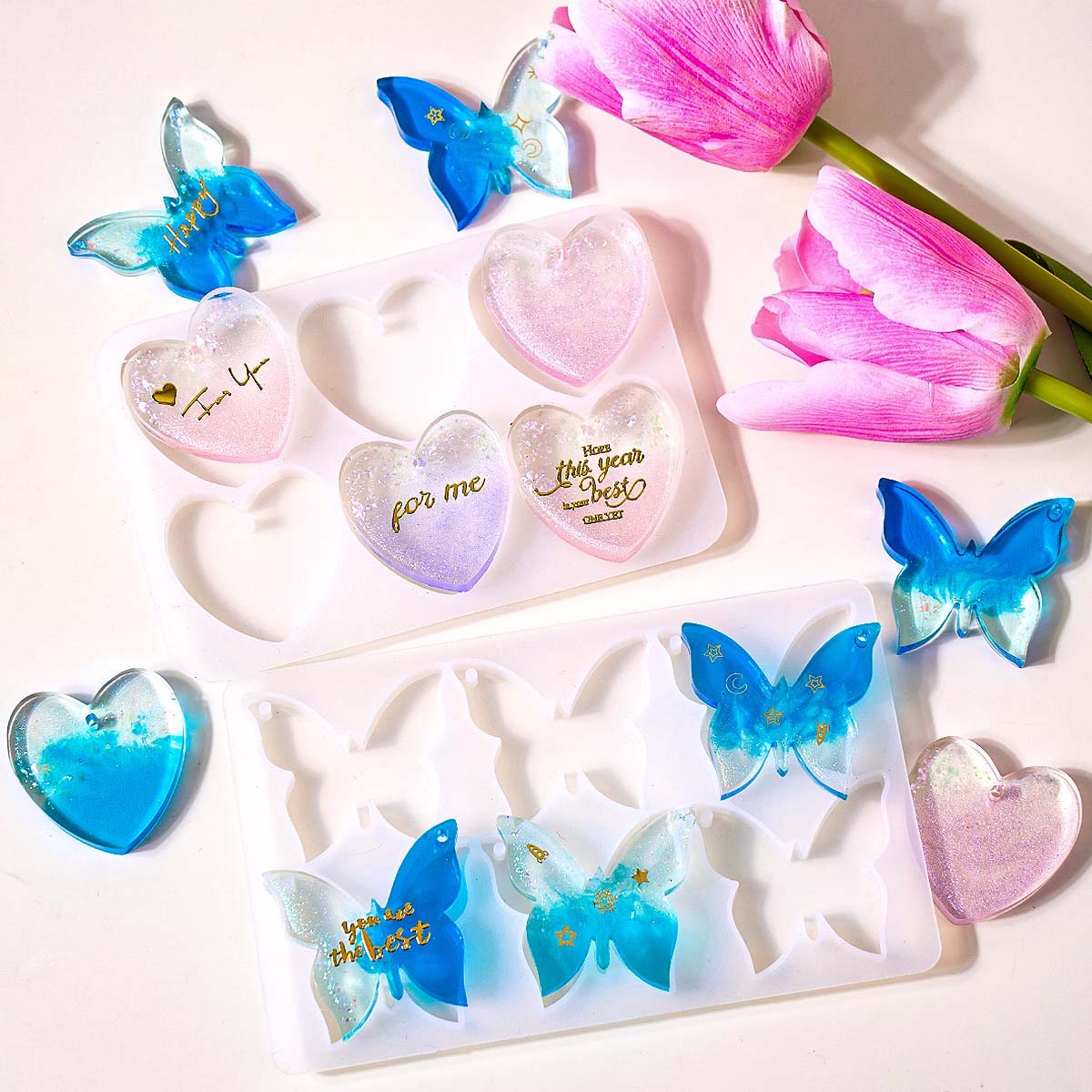 Resin Art Kit With Molds - Moule en silicone à six cavités