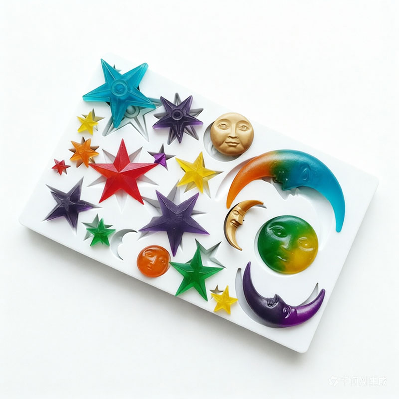 Resin Art Kit With Molds - Moules en argile polymère soleil, visage,