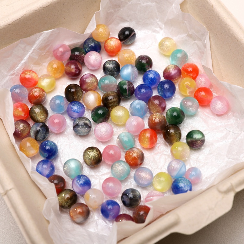 Resin Art Necklace - 10-25 pièces Perles en résine pailletées