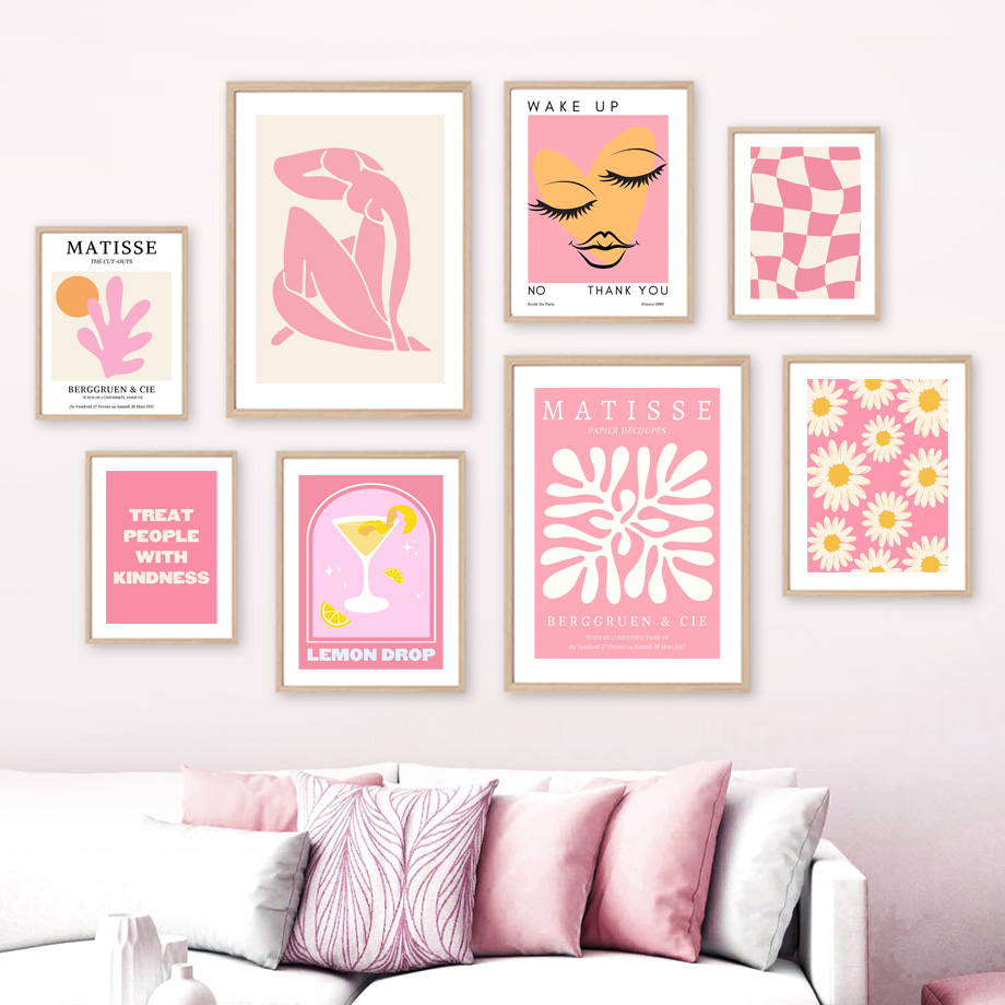Resin Art Wall - Affiches Matisse Femme Feuille Fleur Boisson