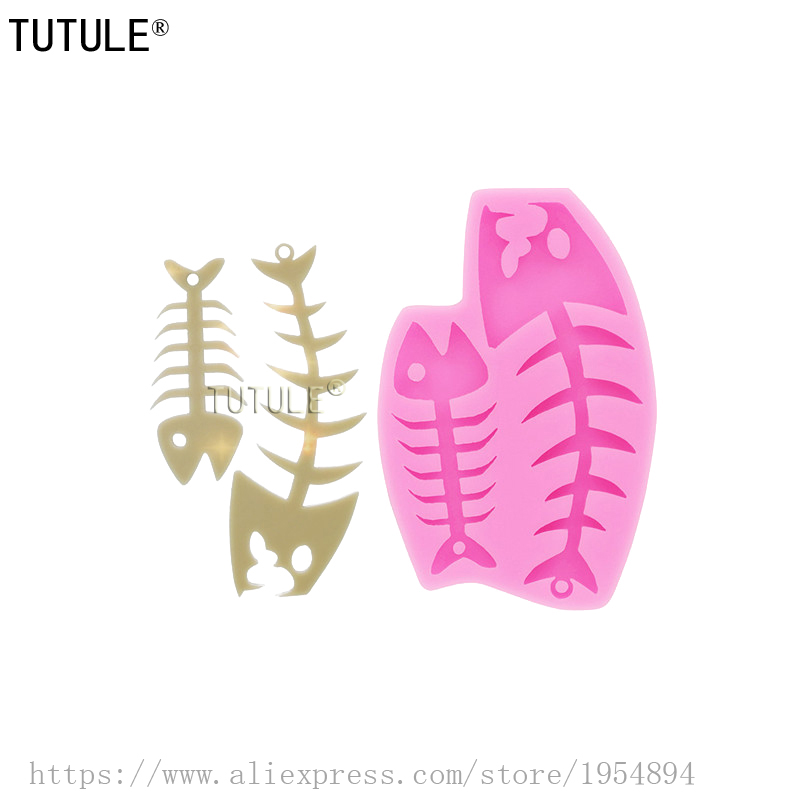 Resin Art Necklace - Moule de porte-clés squelette de poisson