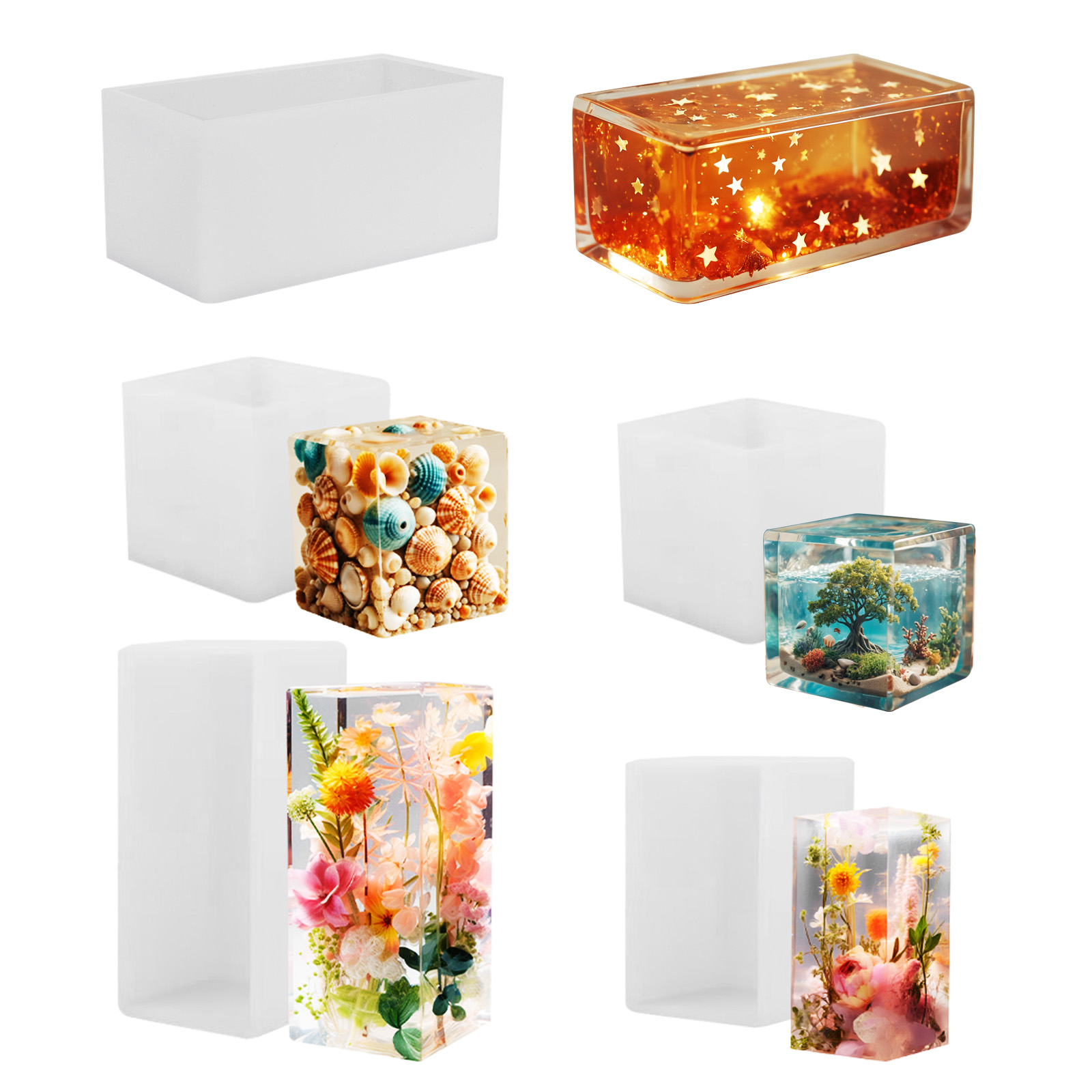 Resin Art Kit With Molds - Moule en silicone pour moulage époxy,