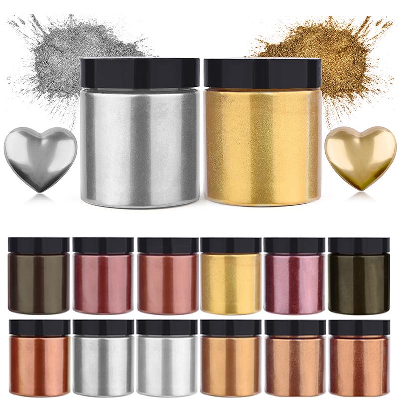 Resin Art Letters - 50g Shimmer métallique or argent couleur