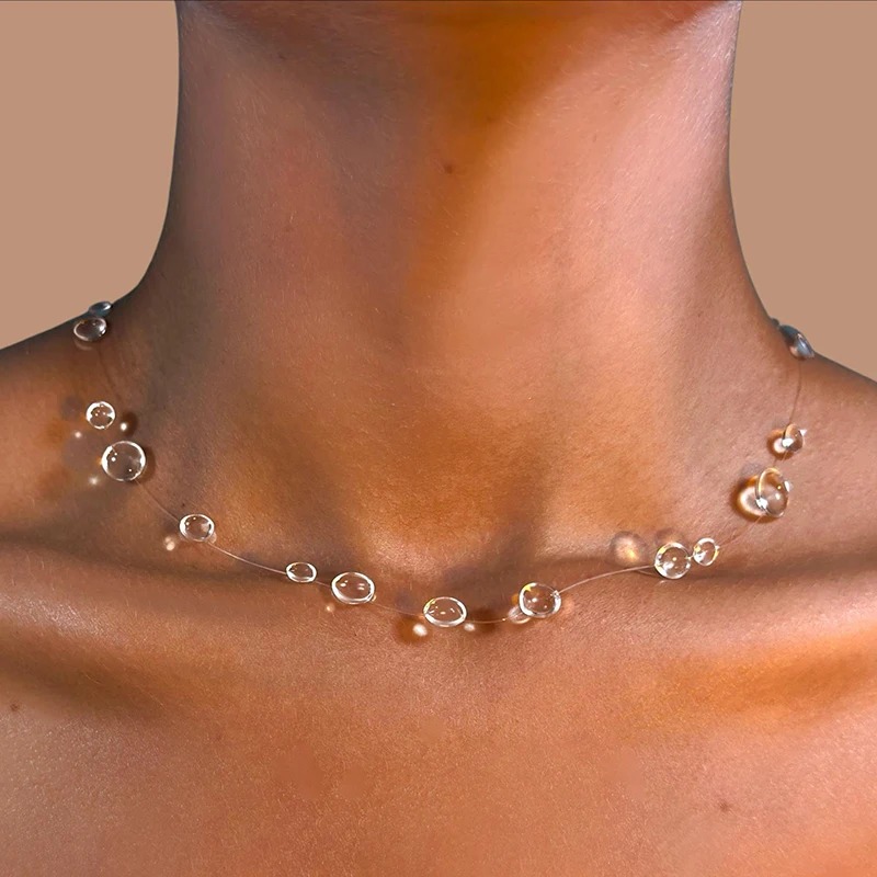Collier goutte d'eau claire, b - Resin Art Necklace avis et prix