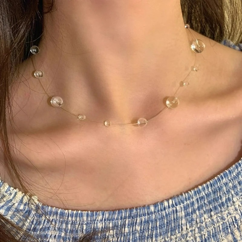 Collier goutte d'eau claire, b - Resin Art Necklace avis et prix