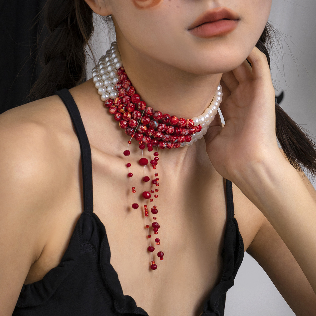 Collier pendentif pompon perle - Resin Art Necklace avis et prix