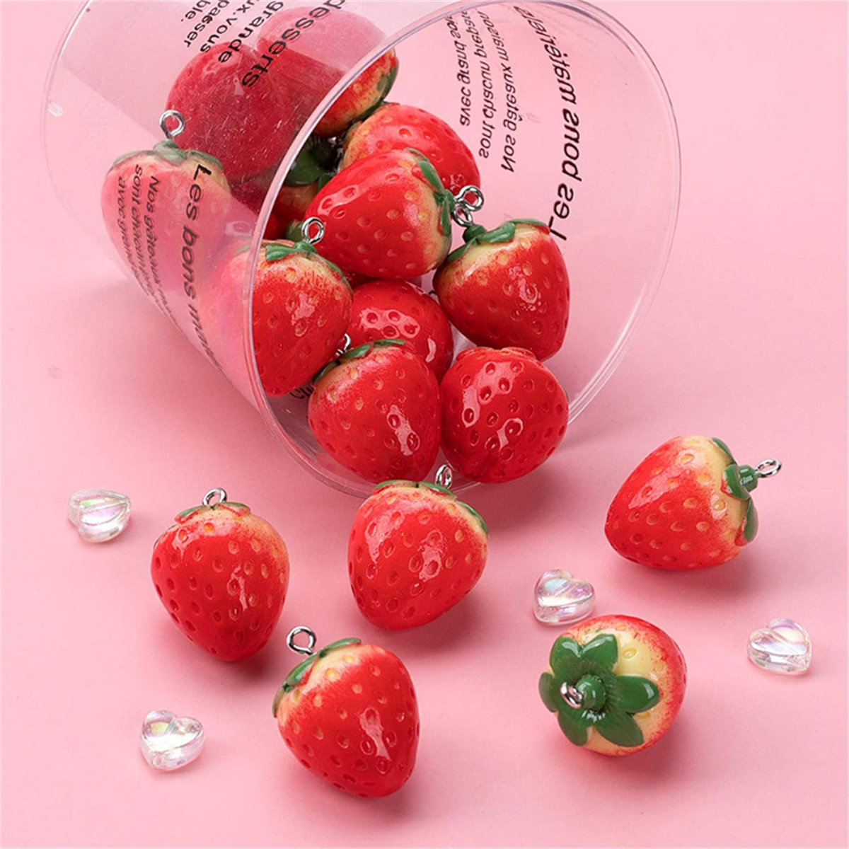 SG04 mignon 5 pièces fraise fr - Resin Art Necklace avis et prix